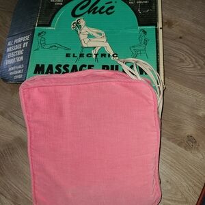 Vintage Morris Struhl Pink Corduroy Chic Electric Massage Pillow Seat Works 60's